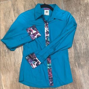 Daisy If You Do skull and floral rodeo small rodeo shirt